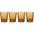 Wrovz Hammered Lowball Glasses 10 oz Amber Set of 4 - Product view