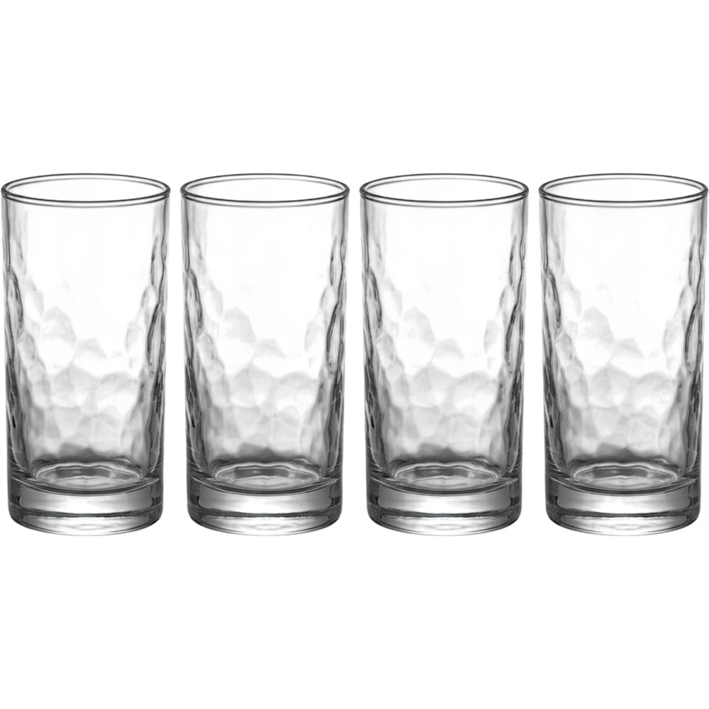 Wrovz Tall Hammered Highball Glasses 14 oz Clear Set of 4 - Product view